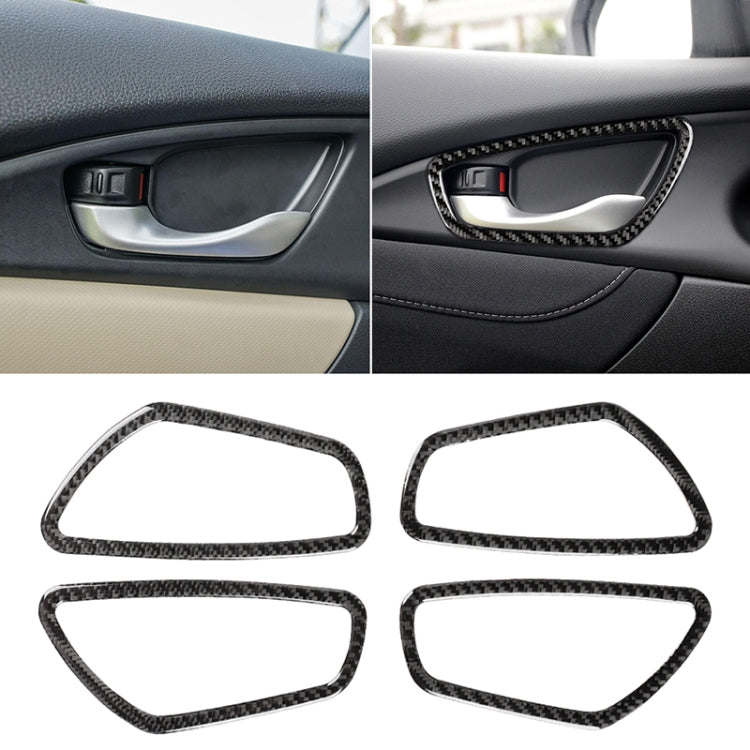 4 PCS Car Carbon Fiber Door Inner Wrist Frame Decorative Sticker for Honda Tenth Generation Civic 2016-2019 - Car Interior Mouldings by PMC TechLife | Online Shopping South Africa | PMC TechLife | Buy Now Pay Later Mobicred