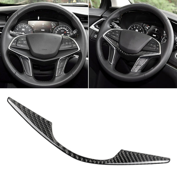 Car Carbon Fiber Steering Wheel Decorative Sticker for Cadillac XT5 2016-2017