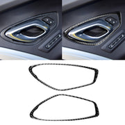 2 PCS Car Carbon Fiber Door Inner Handle Panel Decorative Sticker for Chevrolet Camaro 2017-2019
