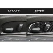2 PCS Car Carbon Fiber Seat Adjustment Panel Decorative Sticker for Chevrolet Camaro 2017-2019