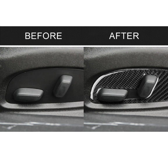 2 PCS Car Carbon Fiber Seat Adjustment Panel Decorative Sticker for Chevrolet Camaro 2017-2019