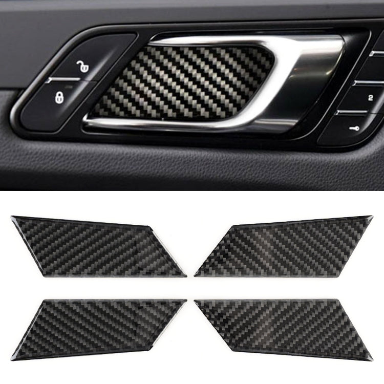 4 PCS Carbon Fiber Car Inner Door Bowl Decorative Sticker for Porsche Macan - Car Interior Mouldings by PMC TechLife | Online Shopping South Africa | PMC TechLife | Buy Now Pay Later Mobicred