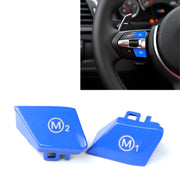 Sports Steering Wheel M1+M2 Fashion Button Switch Trim Cover for BMW F30 F34 F15 F16 2014-2018(Blue)