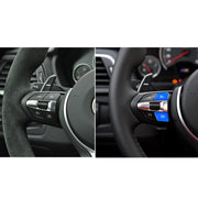 Sports Steering Wheel M1+M2 Fashion Button Switch Trim Cover for BMW F30 F34 F15 F16 2014-2018(Blue)