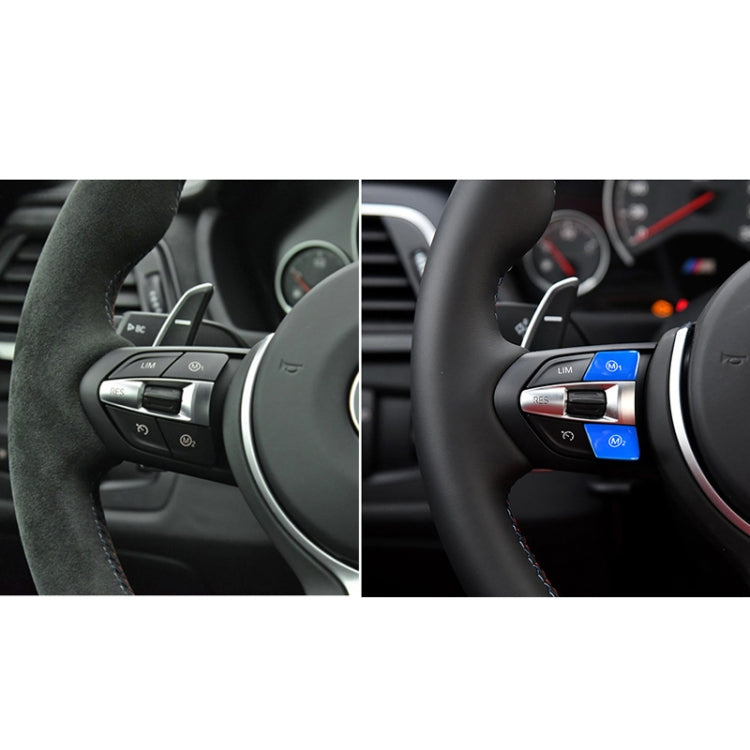 Sports Steering Wheel M1+M2 Fashion Button Switch Trim Cover for BMW F30 F34 F15 F16 2014-2018(Blue)