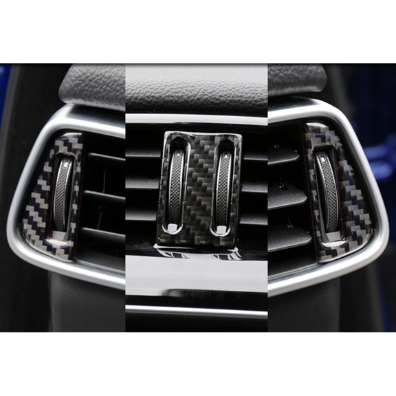 Carbon Fiber Car Air Outlet Decorative Sticker for Jaguar F-PACE 2016-2020