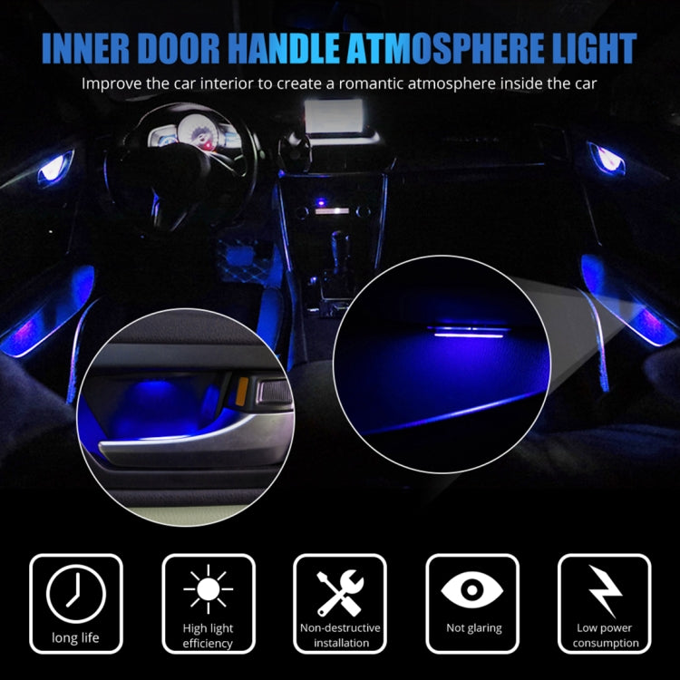 4 PCS Universal Car Colorful LED Inner Handle Light Atmosphere Lights Decorative Lamp DC12V / 0.5W Cable Length: 70cm (Colour) - free shipping - PMC TechLife - Order now!