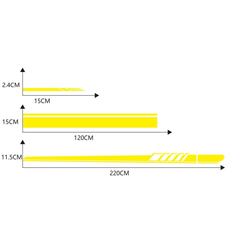 5 in 1 Car Styling Stripe Hood PVC Sticker Auto Decorative Sticker (Yellow) - Decorative Sticker by PMC TechLife | Online Shopping South Africa | PMC TechLife | Buy Now Pay Later Mobicred