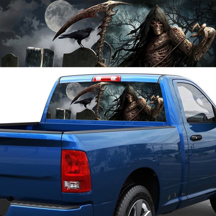 Scythe Death Pattern Horror Series Car Rear Window Decorative Sticker, Size: 147 x 46cm - Decorative Sticker by PMC TechLife | Online Shopping South Africa | PMC TechLife | Buy Now Pay Later Mobicred