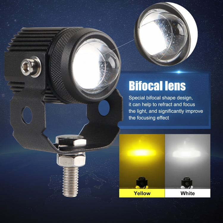 2 PCS DC9-36V / 20W / 6000K / 3000K / 2000LM Motorcycles Double Color Headlights / Fog Light - Headlights by PMC TechLife | Online Shopping South Africa | PMC TechLife | Buy Now Pay Later Mobicred