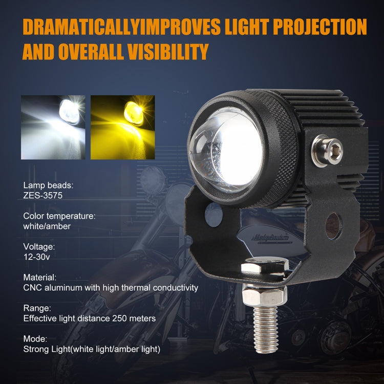 2 PCS DC9-36V / 20W / 6000K / 3000K / 2000LM Motorcycles Double Color Headlights / Fog Light - Headlights by PMC TechLife | Online Shopping South Africa | PMC TechLife | Buy Now Pay Later Mobicred