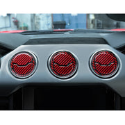 9 in 1 Car Carbon Fiber Central Air Outlet Frame Decorative Sticker for Ford Mustang 2015-2020