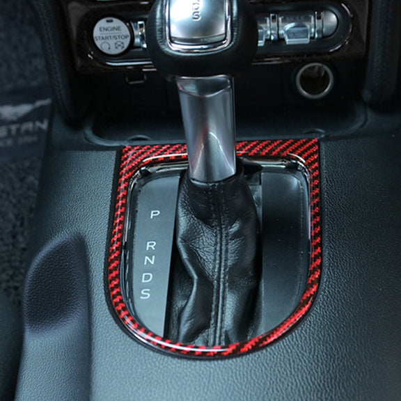 2 in 1 Car Carbon Fiber Gear Frame Decorative Sticker for Ford Mustang 2015-2020