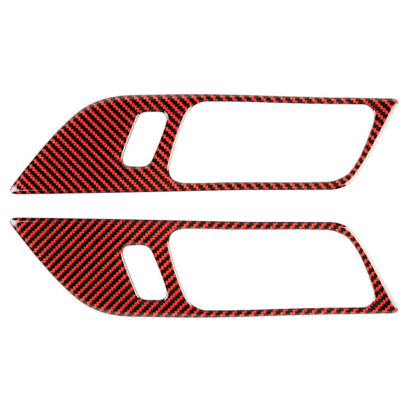 2 in 1 Car Carbon Fiber Inner Door Handle Decorative Sticker for Ford Mustang 2015-2020