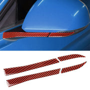4 in 1 Car Carbon Fiber Rearview Mirror Decorative Sticker for Ford Mustang 2015-2020