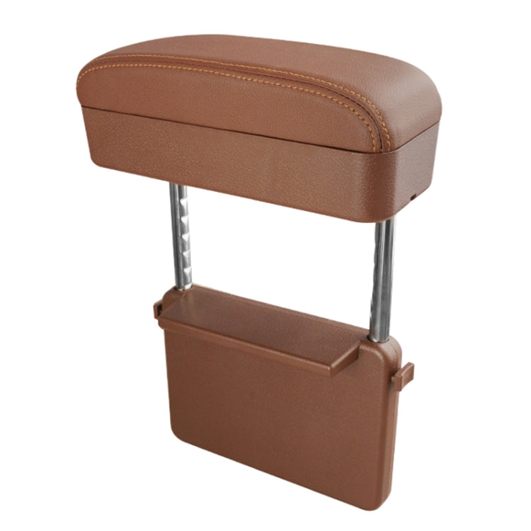 Universal Car PU Leather Wrapped Armrest Box Cushion Car Armrest Box Mat with Storage Box (Brown) - Stowing Tidying by PMC TechLife | Online Shopping South Africa | PMC TechLife | Buy Now Pay Later Mobicred
