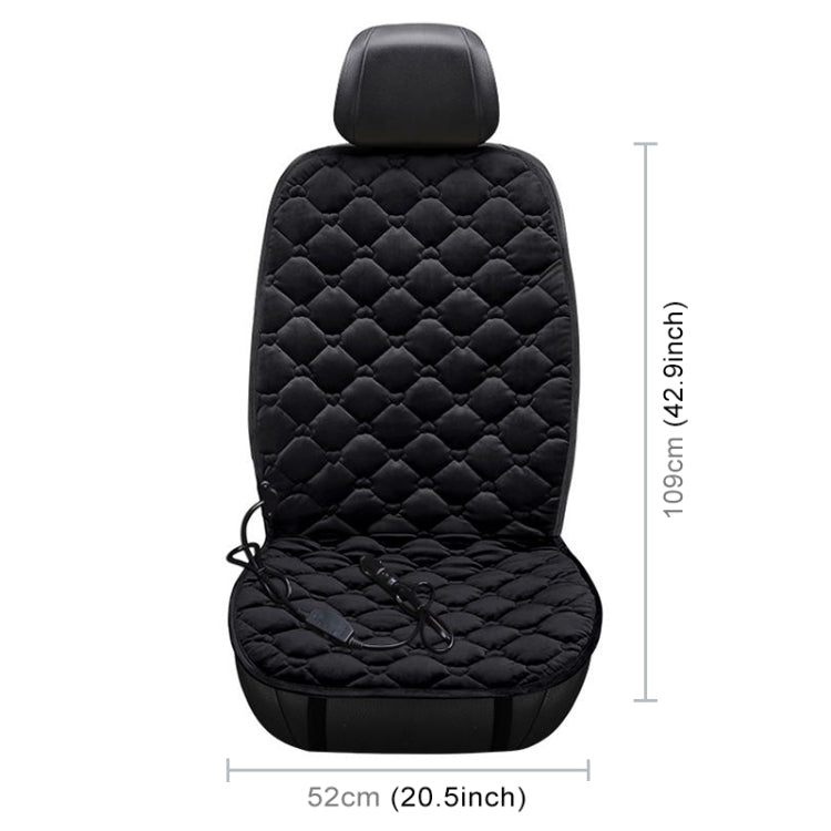 Car 12V Front Seat Heater Cushion Warmer Cover Winter Heated Warm, Single Seat (Black)