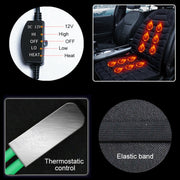 Car 12V Front Seat Heater Cushion Warmer Cover Winter Heated Warm, Single Seat (Coffee)