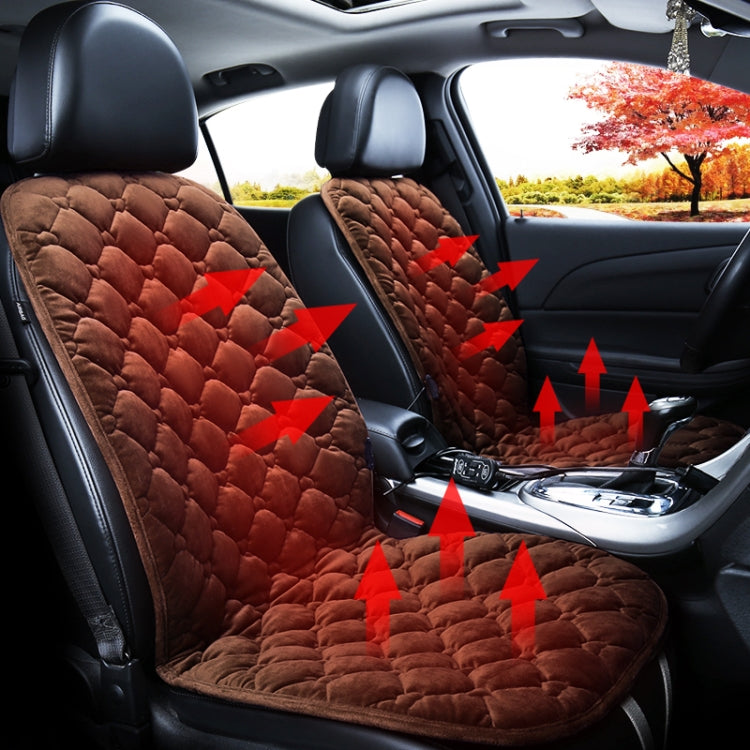 Car 12V Front Seat Heater Cushion Warmer Cover Winter Heated Warm, Double Seat (Coffee) - Seat Accessories by PMC TechLife | Online Shopping South Africa | PMC TechLife | Buy Now Pay Later Mobicred