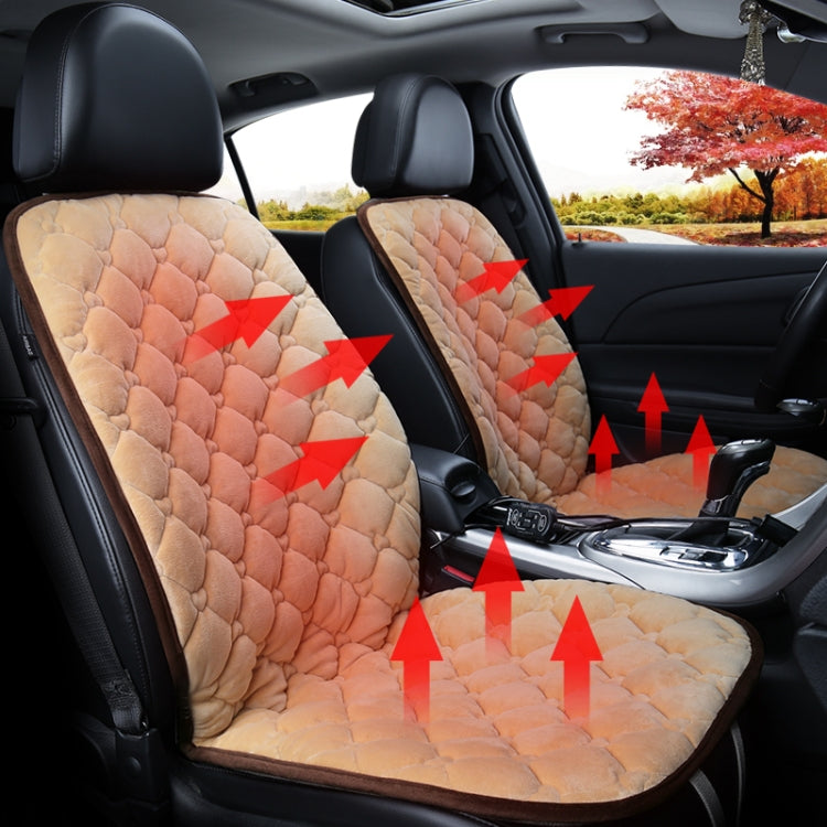 Car 12V Front Seat Heater Cushion Warmer Cover Winter Heated Warm, Double Seat (Beige) - Seat Accessories by PMC TechLife | Online Shopping South Africa | PMC TechLife | Buy Now Pay Later Mobicred