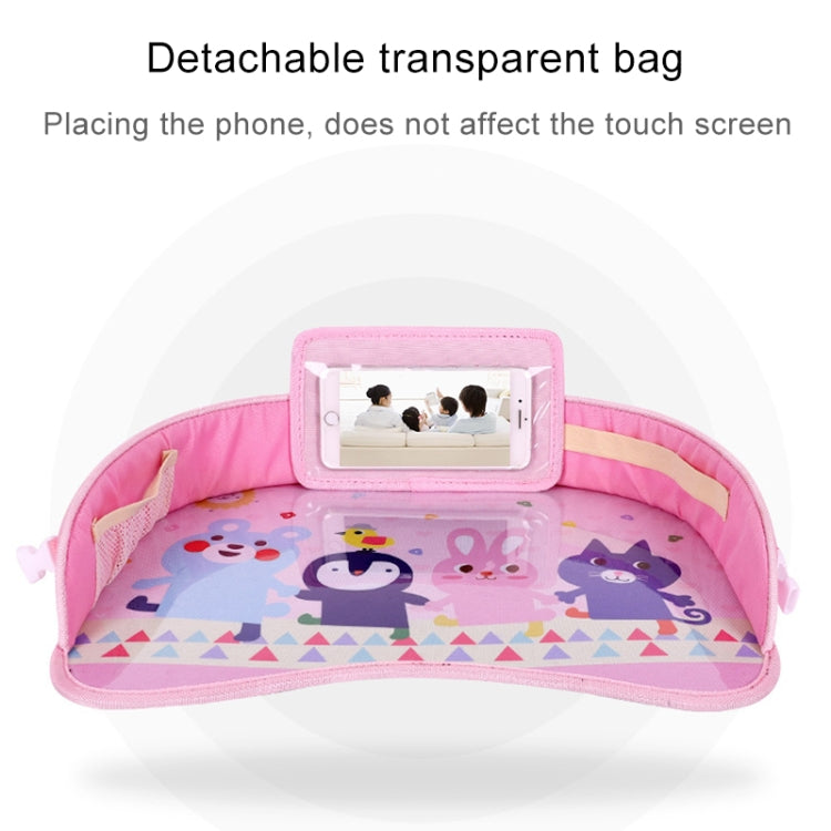 Children Water-resistant Dining Table Toy Organizer Baby Safety Tray Tourist Painting Holder with Touch Screen Transparent Bag (Hand in Hand)