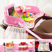 Children Water-resistant Dining Table Toy Organizer Baby Safety Tray Tourist Painting Holder with Touch Screen Transparent Bag (Hand in Hand)