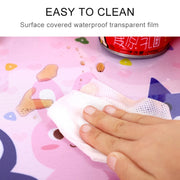 Children Water-resistant Dining Table Toy Organizer Baby Safety Tray Tourist Painting Holder with Touch Screen Transparent Bag (Hand in Hand)