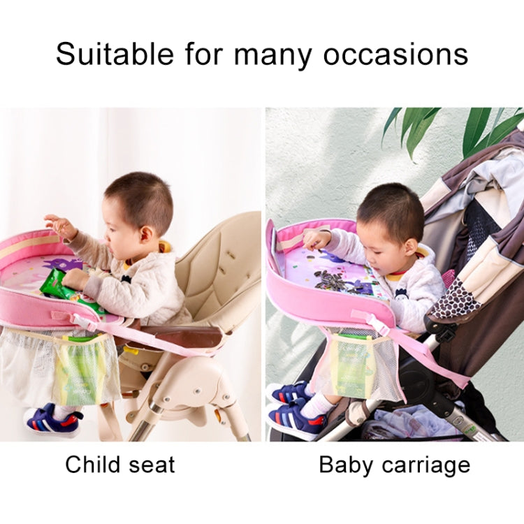 Children Water-resistant Dining Table Toy Organizer Baby Safety Tray Tourist Painting Holder with Touch Screen Transparent Bag (Hand in Hand)
