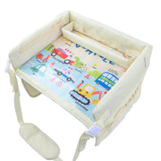 Children Water-resistant Dining Table Toy Organizer Baby Safety Tray Tourist Painting Holder  (Car Family)