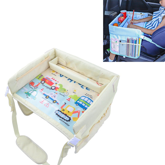 Children Water-resistant Dining Table Toy Organizer Baby Safety Tray Tourist Painting Holder  (Car Family)