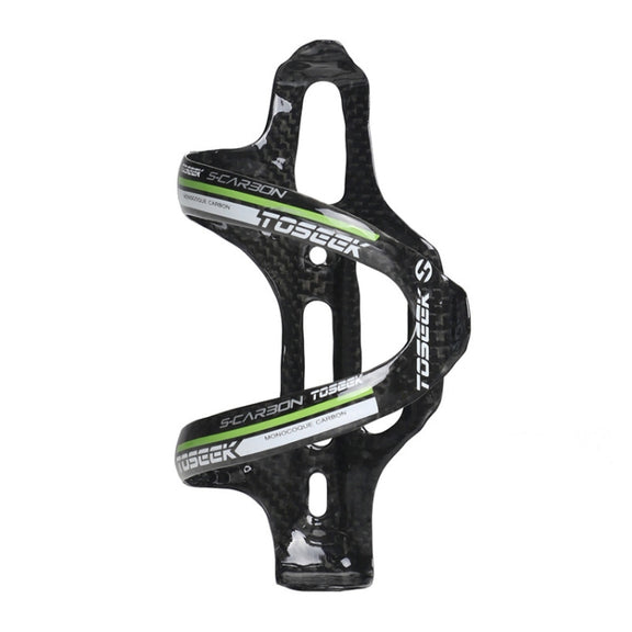 TOSEEK Gloss  Full Carbon Fiber Road Bicycle Water Bottle Holder(Green)