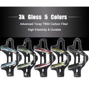 TOSEEK Gloss  Full Carbon Fiber Road Bicycle Water Bottle Holder(Red)