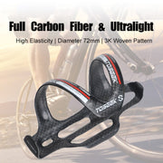 TOSEEK Matte Full Carbon Fiber Road Bicycle Water Bottle Holder (Red)