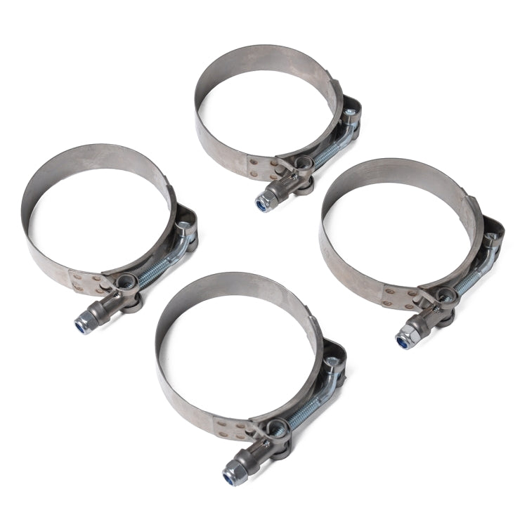 4 PCS Stainless Steel T-Bolt Hose Clamps Pipe Clip Fuel Line Clip, Size: 57-65mm - Booster Cable & Clip by PMC TechLife | Online Shopping South Africa | PMC TechLife | Buy Now Pay Later Mobicred