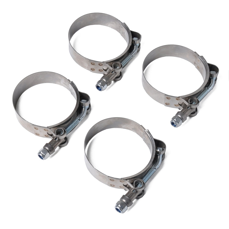 4 PCS Stainless Steel T-Bolt Hose Clamps Pipe Clip Fuel Line Clip, Size: 108-116mm - Booster Cable & Clip by PMC TechLife | Online Shopping South Africa | PMC TechLife | Buy Now Pay Later Mobicred