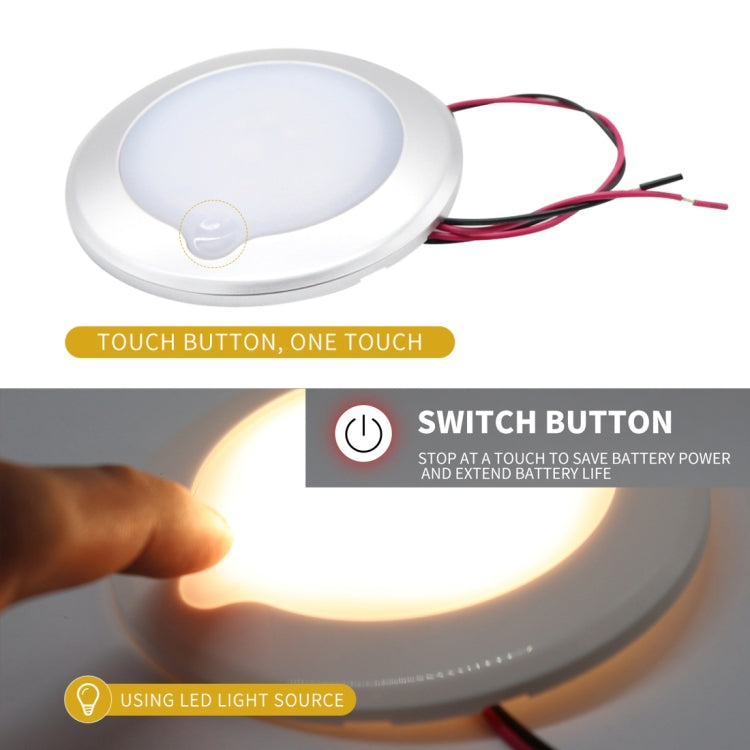 DC 9-30V 4.5W 3000-3300K IP67 Marine RV Dimmable 150mm LED Dome Light Ceiling Lamp, with Touch Control - Marine Accessories & Parts by PMC TechLife | Online Shopping South Africa | PMC TechLife | Buy Now Pay Later Mobicred