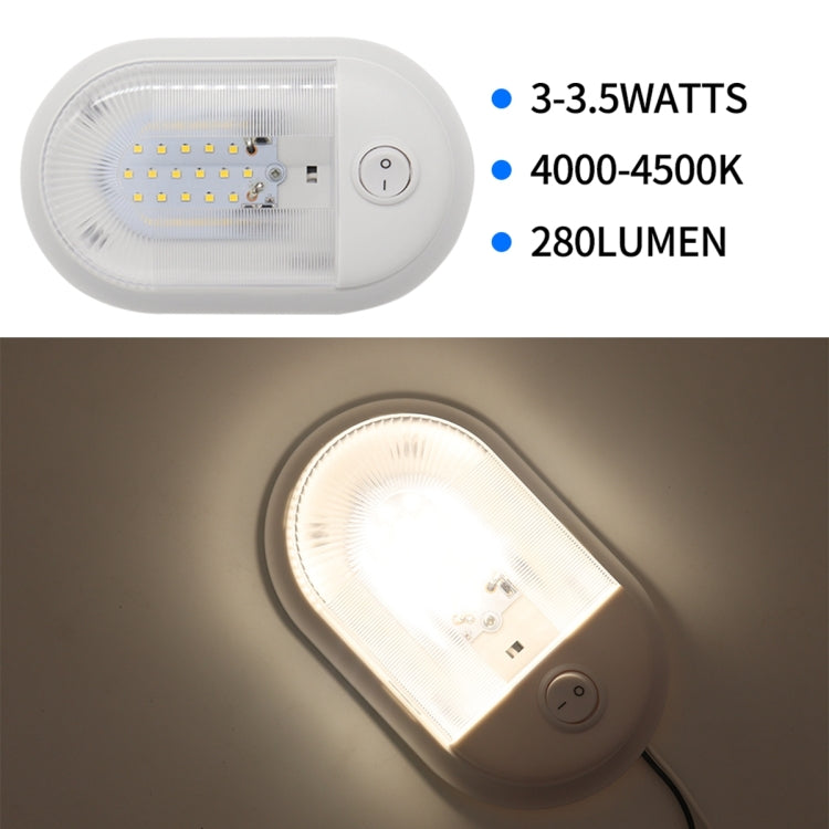 D4348 10-24V 3-3.5W 4000-4500K 280LM RV Yacht 24 PCS LED Lamps Dome Light Ceiling Lamp, with Independent Switch Control - free shipping - PMC TechLife - Order now!
