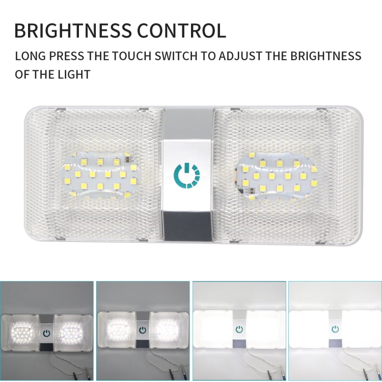 D4376D DC11-18V 6W 6000-6500K IP50 48LEDs SMD-5050 Marine RV Dimmable LED Dome Light Ceiling Lamp, with Touch Control - free shipping - PMC TechLife - Order now!