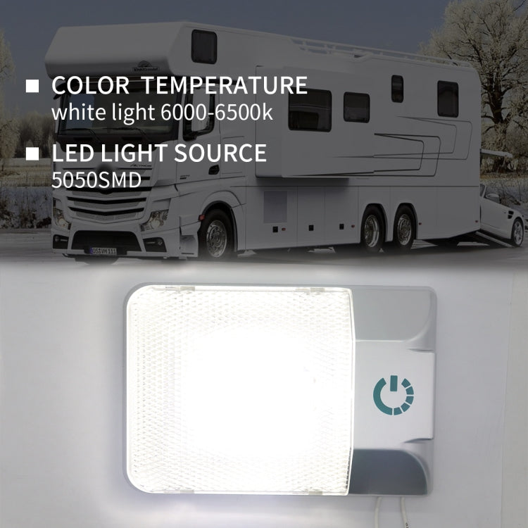 D4376S DC11-18V 3.6W 6000-6500K IP50 24LEDs SMD-5050 Marine RV Dimmable LED Dome Light Ceiling Lamp, with Touch Control - Marine Accessories & Parts by PMC TechLife | Online Shopping South Africa | PMC TechLife | Buy Now Pay Later Mobicred