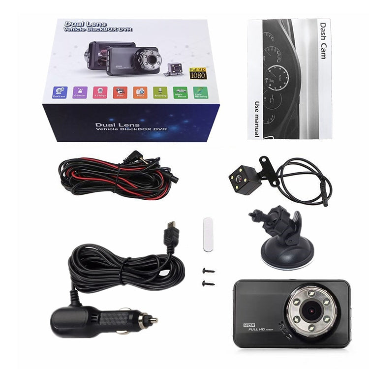T638+ Car DVR USB Hidden Dual-lens Driving Recorder HD Reversing Video Monitor - Car DVRs by PMC TechLife | Online Shopping South Africa | PMC TechLife | Buy Now Pay Later Mobicred