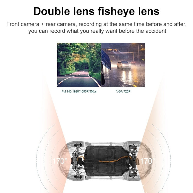 T638+ Car DVR USB Hidden Dual-lens Driving Recorder HD Reversing Video Monitor - Car DVRs by PMC TechLife | Online Shopping South Africa | PMC TechLife | Buy Now Pay Later Mobicred