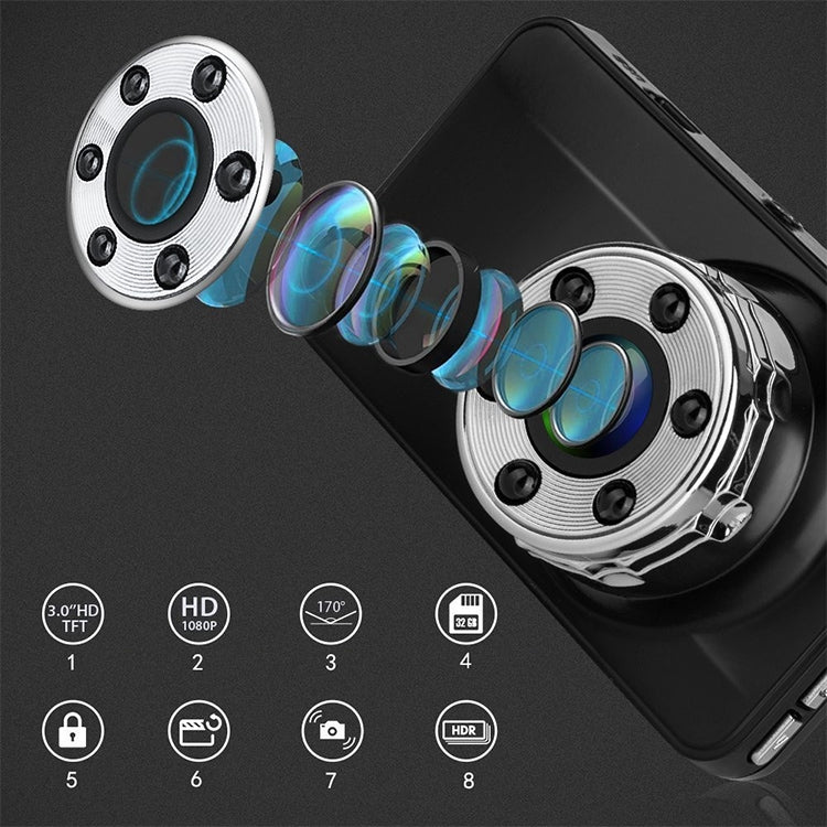 T638 Car DVR USB Hidden Driving Recorder HD Night Vision Reversing Video Monitor - Car DVRs by PMC TechLife | Online Shopping South Africa | PMC TechLife | Buy Now Pay Later Mobicred