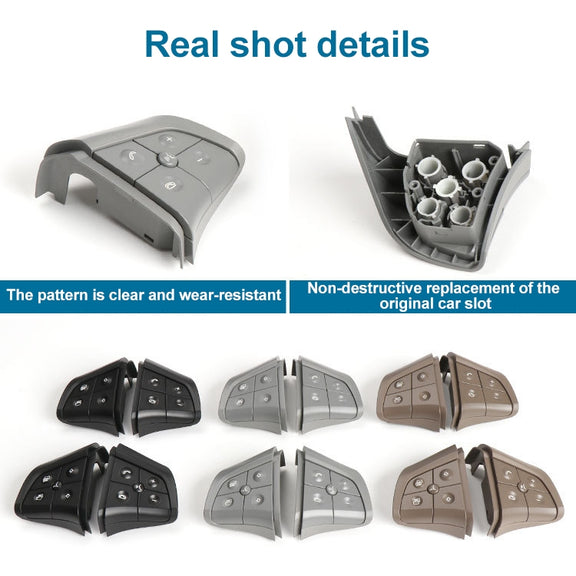 Car Left Side 5-button Steering Wheel Switch Buttons Panel 1648200010 for Mercedes-Benz W164, Left Driving (Coffee)