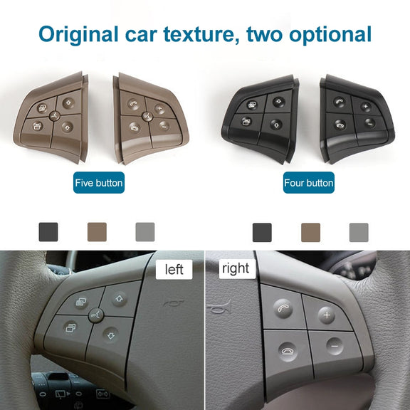 Car Left Side 5-button Steering Wheel Switch Buttons Panel 1648200010 for Mercedes-Benz W164, Left Driving (Grey)