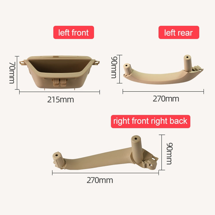 Car Front Right Inside Doors Handle Pull Trim Cover 5141 7394 519-1 for BMW X3 X4, Left Driving (Beige) - Door Handles by PMC TechLife | Online Shopping South Africa | PMC TechLife | Buy Now Pay Later Mobicred