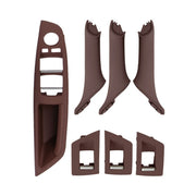 Car Imported Version Inside Doors Handle Pull Trim Cover 5141 7225 873 for BMW F10 F18, Left Driving (Wine Red)