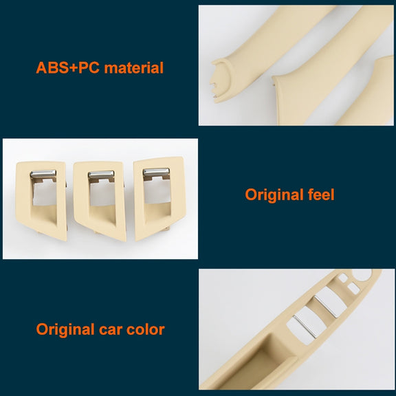 Car Imported Version Inside Doors Handle Pull Trim Cover 5141 7225 873 for BMW F10 F18, Left Driving (Beige White)