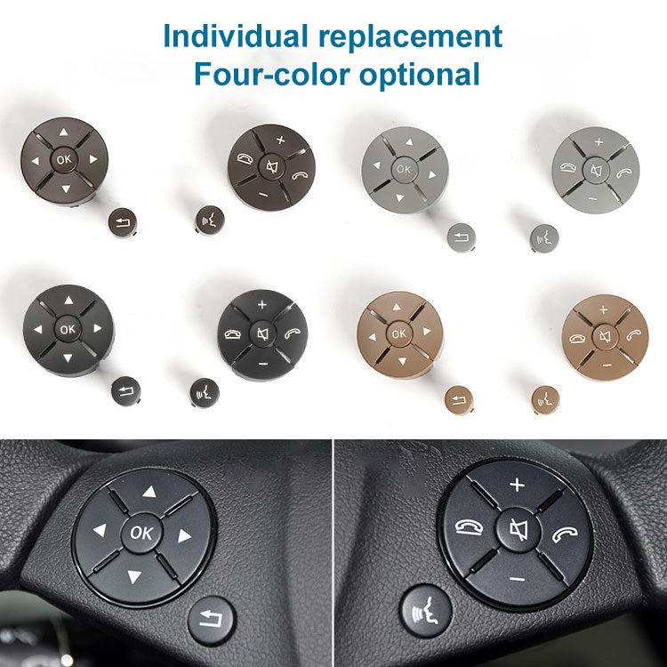 Car Left Side Steering Wheel Switch Buttons Panel for Mercedes-Benz W204 2007-2014, Left Driving(Brown) - Car Switches by PMC TechLife | Online Shopping South Africa | PMC TechLife