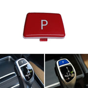 Car Gear Lever Auto Parking Button Letter P Cap for BMW 5 Series 2002-2010, Left Driving(Red)