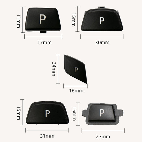 Car Gear Lever Auto Parking Button Letter P Cap for BMW 5 Series 2002-2010, Left Driving(Red)